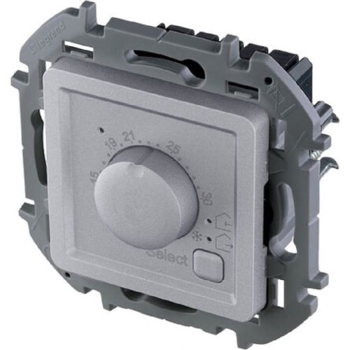 Терморегулятор механический с датчиком без рамки Legrand Inspiria 0С +30С алюминий картинка